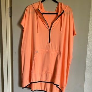 Orange Hooded pullover with Black Trim